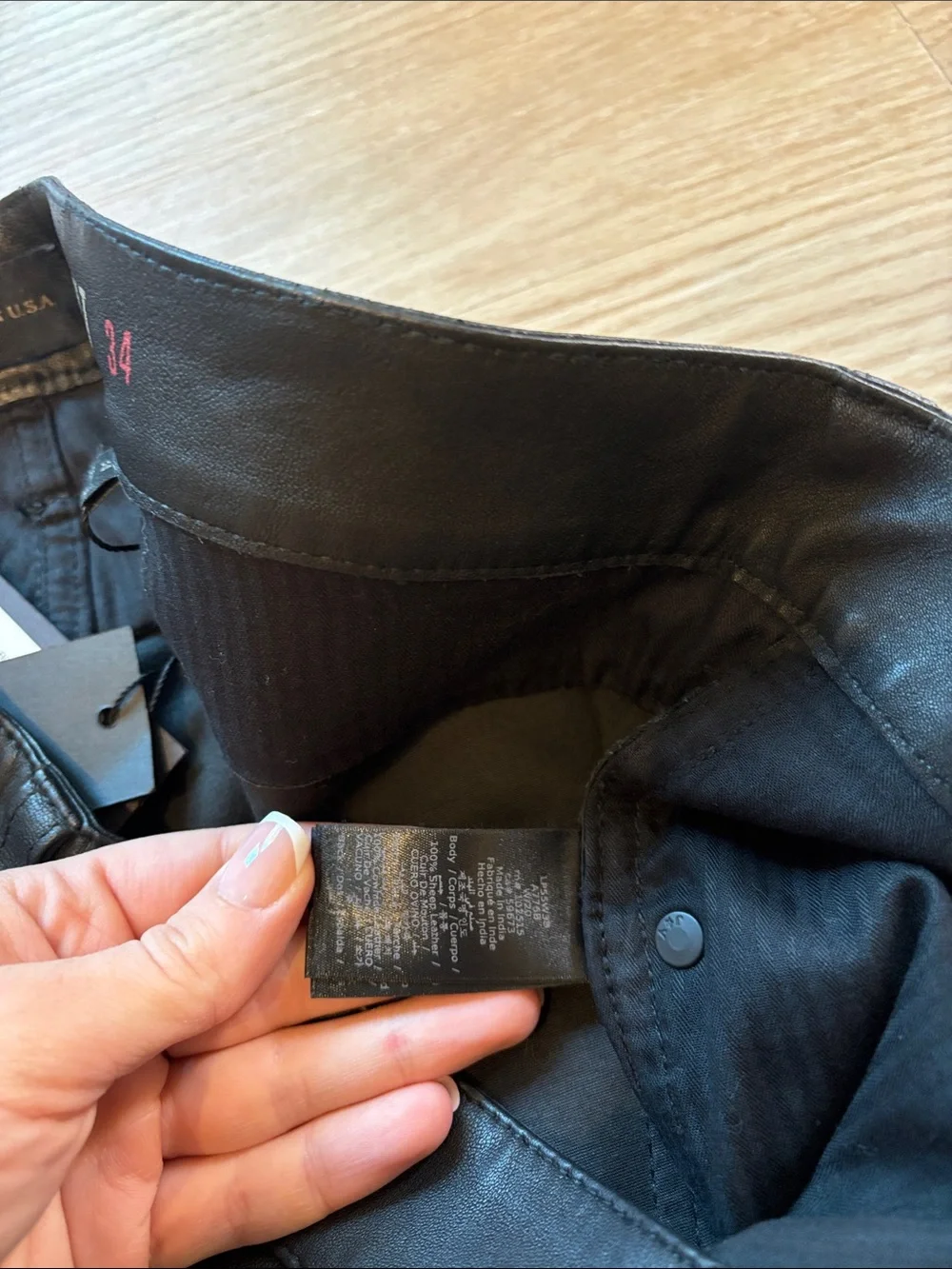 NWT John Varvatos Men’s 34x32 Sheep Leather Jeans Black Pants Designer New